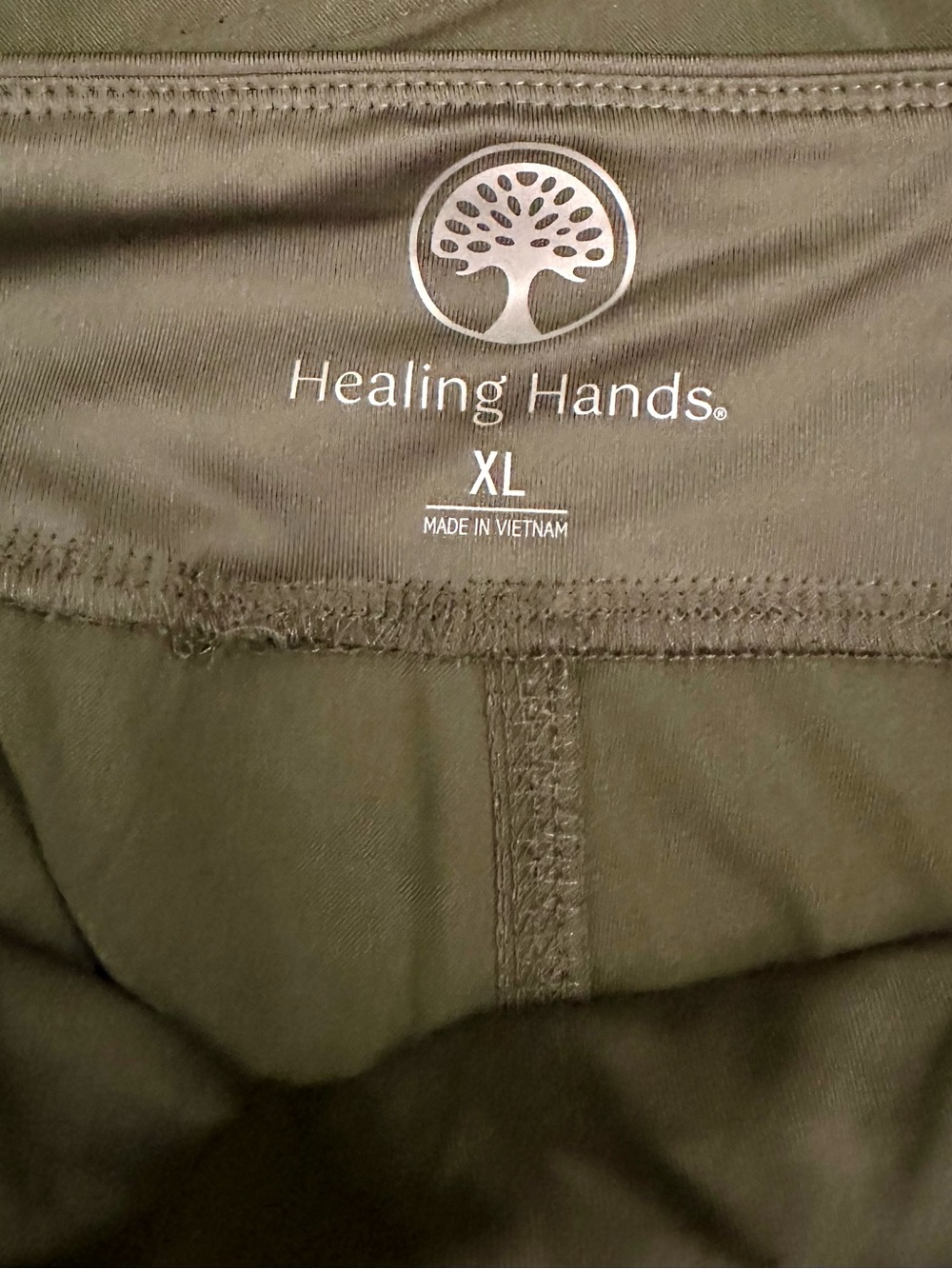 Healing Hands Olive Green Tori Yoga Scrub Pants XL - Picture 2 of 4